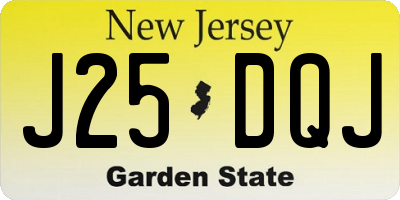 NJ license plate J25DQJ