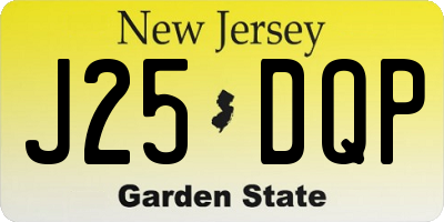 NJ license plate J25DQP