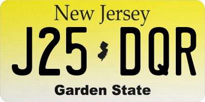 NJ license plate J25DQR