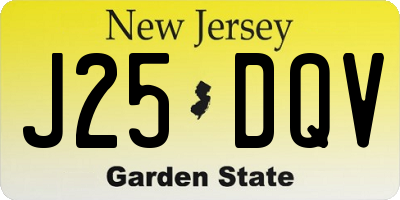 NJ license plate J25DQV