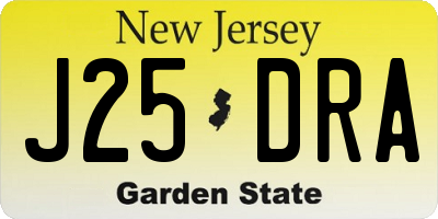NJ license plate J25DRA
