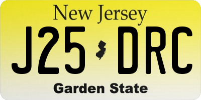 NJ license plate J25DRC