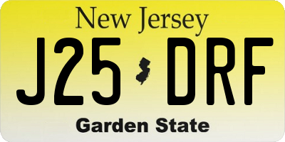 NJ license plate J25DRF