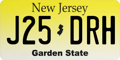 NJ license plate J25DRH