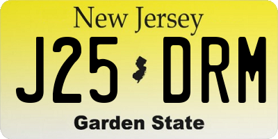 NJ license plate J25DRM
