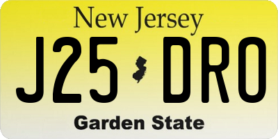 NJ license plate J25DRO