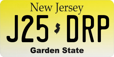 NJ license plate J25DRP