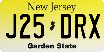 NJ license plate J25DRX