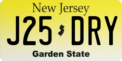 NJ license plate J25DRY