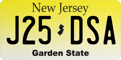 NJ license plate J25DSA