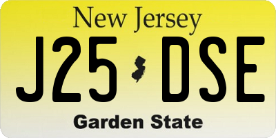 NJ license plate J25DSE