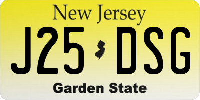NJ license plate J25DSG