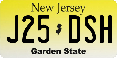 NJ license plate J25DSH