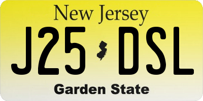 NJ license plate J25DSL
