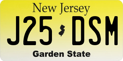 NJ license plate J25DSM