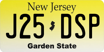 NJ license plate J25DSP