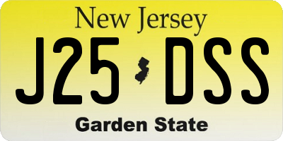NJ license plate J25DSS