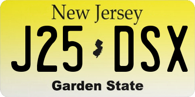 NJ license plate J25DSX