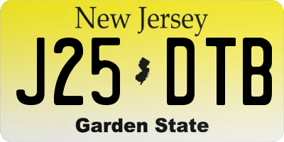 NJ license plate J25DTB