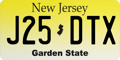 NJ license plate J25DTX