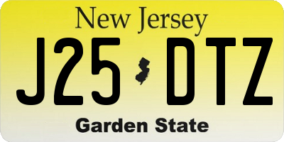 NJ license plate J25DTZ