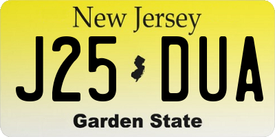NJ license plate J25DUA