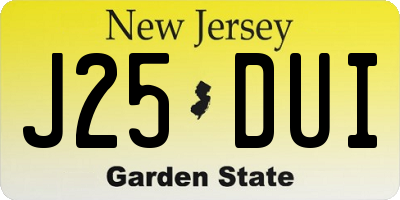 NJ license plate J25DUI