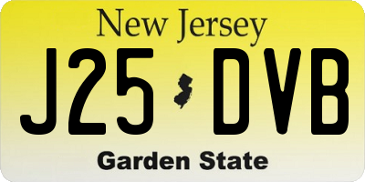 NJ license plate J25DVB