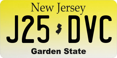 NJ license plate J25DVC