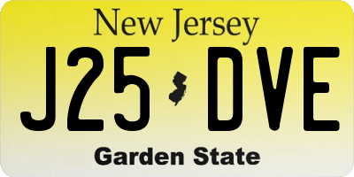 NJ license plate J25DVE