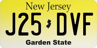 NJ license plate J25DVF