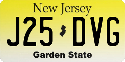 NJ license plate J25DVG