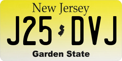 NJ license plate J25DVJ