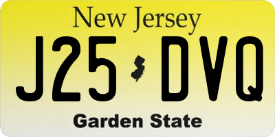 NJ license plate J25DVQ