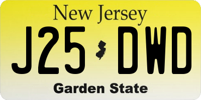 NJ license plate J25DWD