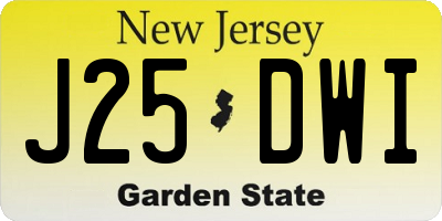 NJ license plate J25DWI