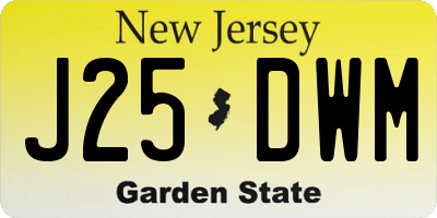 NJ license plate J25DWM