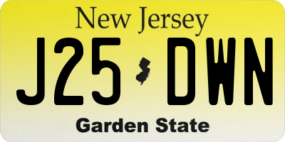 NJ license plate J25DWN