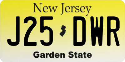 NJ license plate J25DWR
