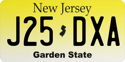 NJ license plate J25DXA