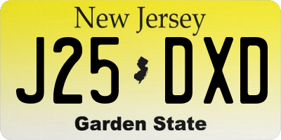 NJ license plate J25DXD