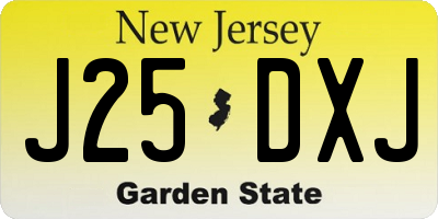 NJ license plate J25DXJ
