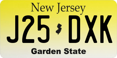 NJ license plate J25DXK