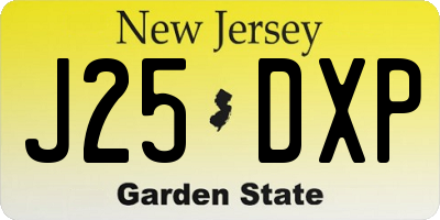 NJ license plate J25DXP