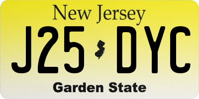 NJ license plate J25DYC