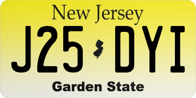 NJ license plate J25DYI