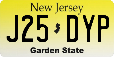 NJ license plate J25DYP