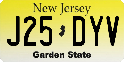 NJ license plate J25DYV
