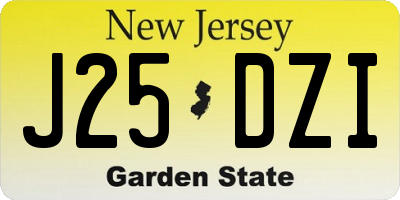 NJ license plate J25DZI