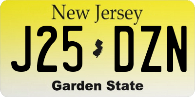 NJ license plate J25DZN